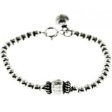 Sterling Silver Beaded Bracelet Antique Finish