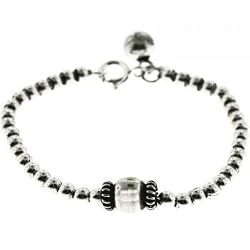 Sterling Silver Beaded Bracelet Antique Finish