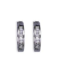 14k Solid Gold Diamond Baguette Huggie Earrings (0.40 ct.tw.)