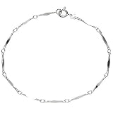 Sterling Silver Bent Diamond Link Bracelet 7.5in