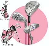 US Kids Golf Girls 39-27 Pink Junior Stand Bag Set (Heights 36'' - 42'')