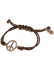 Womens Brown Peace Charm Bracelet