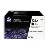 HP CE505D, HP05A Toner Cartridge, 2300 Page Yield, 2/BX, Black