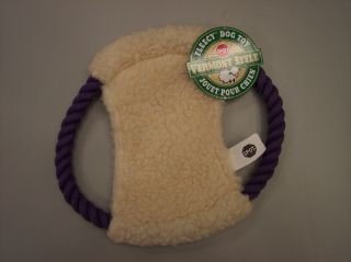 Spot Vermont Style Chew Fleece Disc Dog Toy with Squeaker 10”