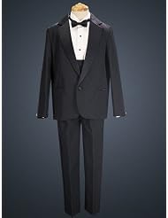 Black Single Breasted Jacket with Satin Notch Lapel. Wing Tip Tuxedo Shirt... by lito