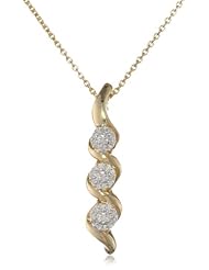 18k Yellow Gold-Plated Sterling Silver Diamond Pendant Necklace (0.1 cttw, I-J Color, I2-I3 Clarity), 18"