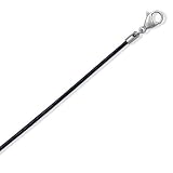 1.5mm Black Leather Necklace with Stainless Steel Closure 18 Inch