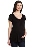 Three Seasons Maternity Women’s Solid Drape Front Top