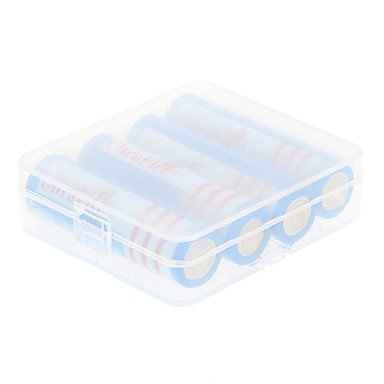 LWW- UItraFire BRC 3600mAh 18650 Battery (4pcs) + 4 Pcs/Lot Hard Plastic Battery Storage Box for 18650 Battery