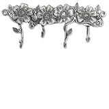 Tin Woodsman Pewter Key Rack (Flowers), Solid Pewter, Made in USA