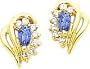 14K Gold Marquise Tanzanite Diamond Earrings Jewelry