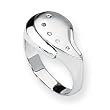 Diamond and Sterling Silver Ladies Ring (Sizes 6-8)