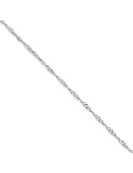 Sterling Silver 2.90 mm High Polish Diamond Cut Singapore Link Chain Necklace 16" - 30" Available