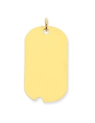 14k Gold Dog Tag Disc Charm