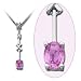 Pink Sapphire and Diamond Pendant <BR>in 14k white gold