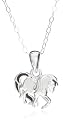 Jo For Girls Silver White Brown Enamel Cp78W Horse Pendant on 35.5cm Chain