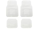 A Set of 4 Medium Duty Transparent Vinyl Floor Mats - Clear