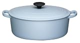 Le Creuset Cast Iron Oval Casserole, Satin Blue, 29 cm