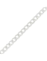 Sterling Silver Half round Wire Curb Chain - 24 Inch