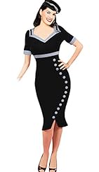 Short Sleeves Vintage Cocktail Knee Length Mermaid Scoop Neck Cotton/Polyester Evening Dress/Bridesmaid Dress/Wedding Party Dress 