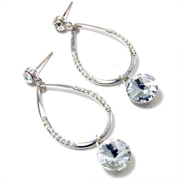 Clear Rhinestone Tear Drop Post Earrings Fashion Jewelry