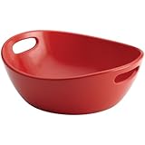 Rachael Ray Serveware 10-Inch Round Stoneware Serving Bowl, Red