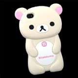 3d White Rilakkuma Bear Silicon Case Cover for Iphone 4 4s 4g