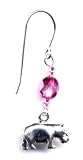 Pink Hippo Earrings Sterling Silver Jewelry