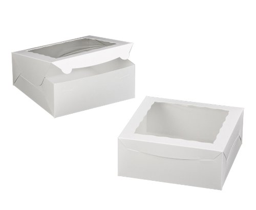 Dress My Cupcake Window Cupcake Box with Lid and Holder for 6 Standard Cupcakes, White, Set of 100