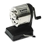 X-Acto Model KS, Vacuum-Mount Pencil Sharpener, Chrome Receptacle, Black Base, 1 Unit (1072)