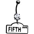 White Fifth Avenue Street Sign Belly Ring