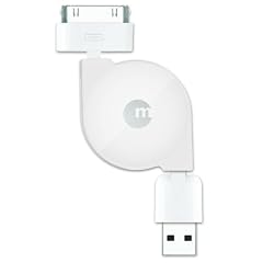 Macally ReSyncable aufrollbares Ladekabel f�r Apple iPhone/iPod (30pin Stecker > USB Stecker 0,5 m)