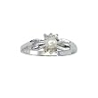 10K White Gold 0.01 ct. Diamond and 5 x 3 MM Pearl Ring