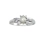 10K White Gold 0.01 ct. Diamond and 5 x 3 MM Pearl Ring