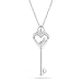 Sterling Silver Heart and Key with Diamond-Accent Pendant (0.05 cttw, I-J Color, I2-I3 Clarity), 18