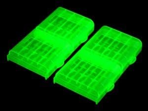 BUYBEST Pack of 4 PCS Clear Luminous Glow in Dark 4 Cell AA/AAA Battery Case/Holder With Free Cable Orgaizer
