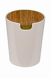 Typhoon Storage Pot with Bamboo Lid, Cream Melamine, Large