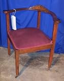 Corner Walnut Victorian Upholstered Chair, #st17