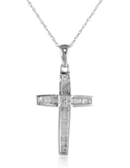 10k White Diamond 0.35cttw Pendant Necklace, 18"