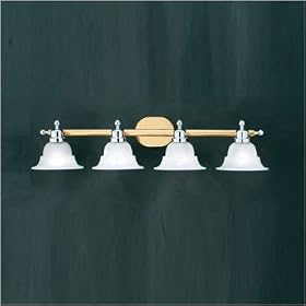 Thomas Lighting M1764-70 Polished Brass / Chrome Reatta Transitional 4 Light 34.5" Wide Bathroom Fix