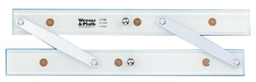 Weems & Plath Marine Navigation Parallel Ruler without Protractor Markings (Aluminum Arms, 12-Inch)