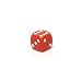 16mm d6 Round Cornered Opaque Dice, Red w/White