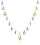 14k Yellow Gold Blue Topaz Necklace, 16"