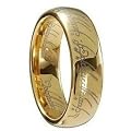 LORD OF THE RINGS COMFORT FIT WEDDING ENGAGEMENT TUNGSTEN 18K GOLD PLATED THE ONE RING- Size -U