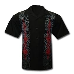 Spider Web embroidered biker shirt, black, Venom, Dragonfly
