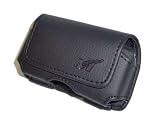 Premium Black Horizontal Leather Side Case Pouch with Belt Clip for Sanyo Katana Eclipse, Katana LX
