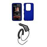 Nokia N900 - Premium Blue Rubberized Snap-On Cover Hard Case Cell Phone Pro ....