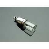 2 Perfume & Aroma Oil Vials,pendants. Glass Bottles with Silver Screw Caps. 4ml