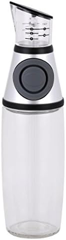 Silver Oil & Vinegar Dispenser with Drip-Free Spouts | Includes 500ml Bottle by Coziii