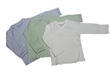 Under the Nile 3 Pack of Long Sleeve Side Snap T-shirts with Fold Over Cuffs